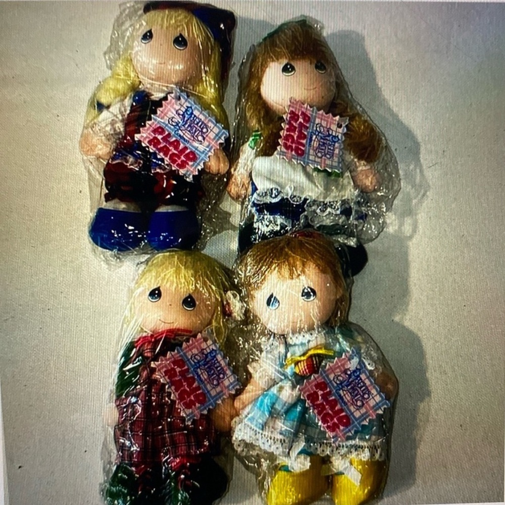 90’s Plaid Precious Moments Dolls with Colorful Outfits